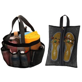 Mesh Beach Tote Bag Extra Large Mesh Beach Bag Family with Multiple Pockets Lightweight Travel Tote Bag Foldable Pool Bag Shoulder Bag With Zipper for Swim Tools Beach Travel Accessories for Women Men