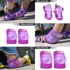 knee pads and elbow pads for kids Wrist Guards Protective Gear 3 in 1 Set, for 3-15 Years Child Roller Skates, Inline Skating, Cycling, BMX Bike, Skateboard, Scooter Riding and Outdoor Extreme Sports