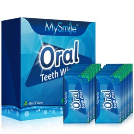 MySmile 100 Toallitas de Dientes para Eliminación, Cepillo de Limpieza Profunda, Sabor a Menta