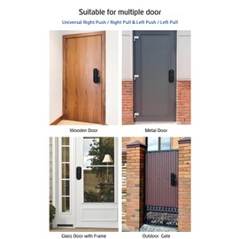 Smart Fingerprint Door Lock,IPX5 Weatherproof Garden Door Lock,Full Control in The TTLock App, Black