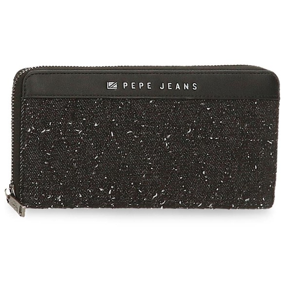 Pepe Jeans Daila Wallet with Card Holder Black 19.5 x 10 x 2 cm Cotton, Polyester and PU, Black/White, Wallet with Credit Card Holder