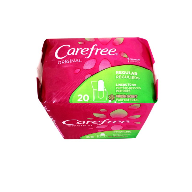 Carefree Original Regular Pantiliners to Go, Fresh Scent, 20 Count