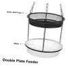 KONTONTY Stylish Iron Craft Double Tray Feeder Hanging Bird Feeder