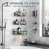 Veken Rustproof & Waterproof Shower Caddy 6-Pack, No Drilling Adhesive