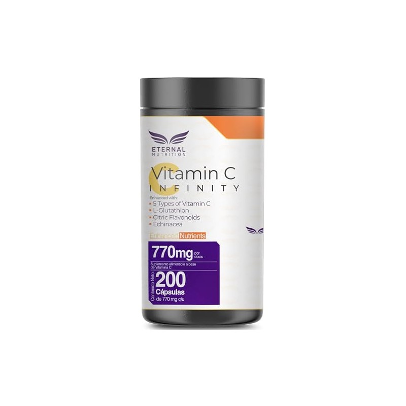 ETERNAL NUTRITION Infinity: Vitamina C con L-Glutatión y Zinc (200