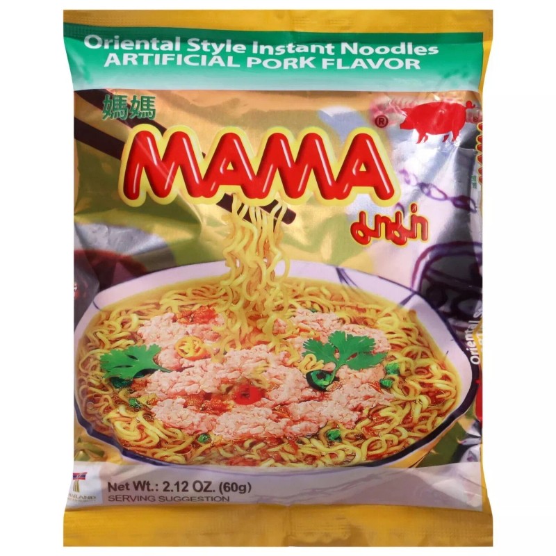 MAM-A MAMA PORK FLAVOR INSTANT NOODLE RAMEN MILDLY SPICY TASTE