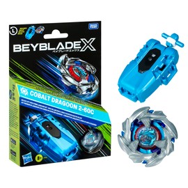 Beyblade X Cobalt Dragoon 2-60C Deluxe Left-Spin String Launcher Set with Attack Type Top Left-Spinning Top Toy; Great Gift for 8 Year Old Boys and Girls