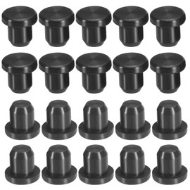 PATIKIL Silicone T-Hole Stoppers 6.3mm/0.25inch, 20 Pack Soft Flexible Plug End Cover Caps Waterproof Bottle Seal Plug for Cable Gland Hole, Black