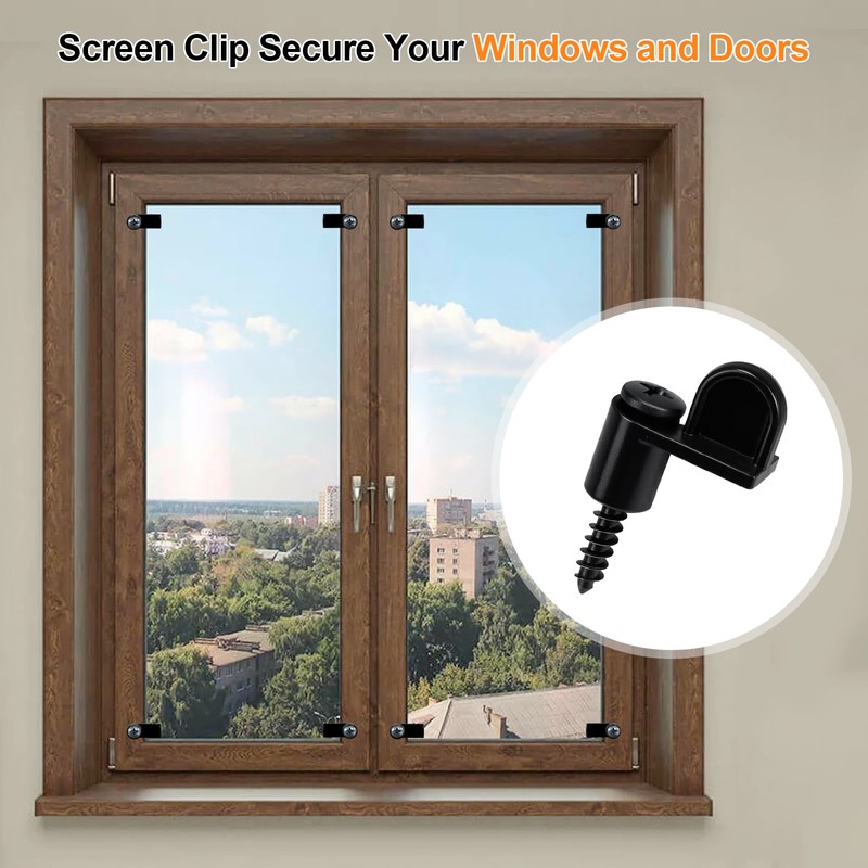 3/8 in Window Screen Clip with Screws, Storm Door Clips