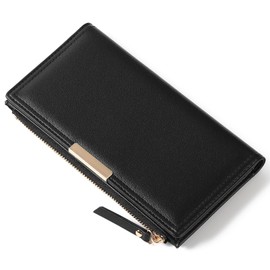 LEEXTON Wallet Women Leather RFID Blocking Large Capacity Credit Card Holder Bifold Long Ladies Purse with Zipper Pocket