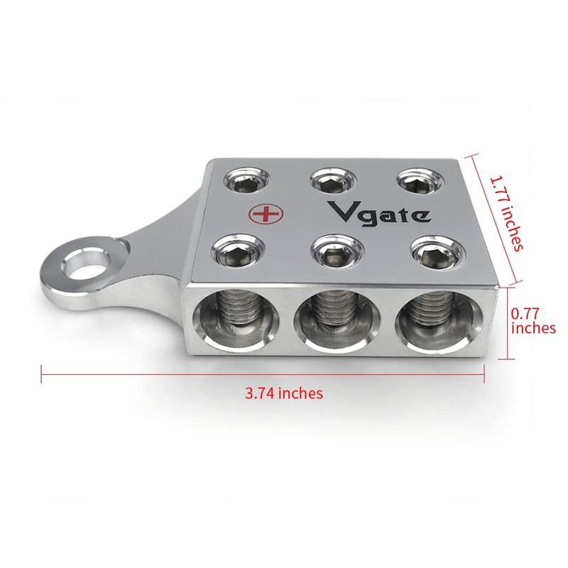 Vgate 6x2/0 AWG Gauge Post Battery Terminals, for Lithium or