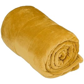 Arti Casa Fleece Blanket 150 x 200 cm - Bedspread - Cuddly Blanket - Sofa Throw Blanket - 1-Person Sofa Blanket - Decoration Living Room - Machine Washable - Mustard Yellow - Fleece/Polyester