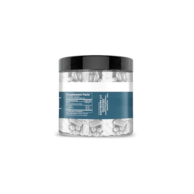 BCAA (200 cápsulas) sin OMG, sin gluten, apto para paleo