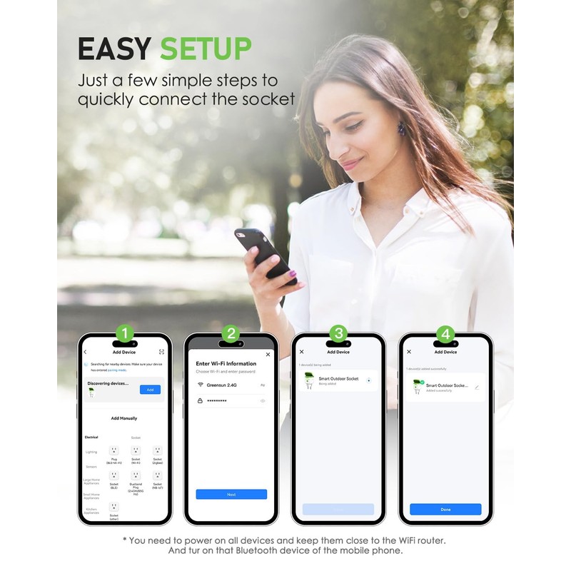 GreenSun WiFi Socket Outdoor - Timer Switch Outdoor Socket Waterproof