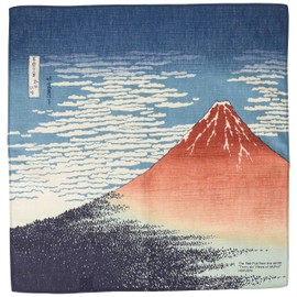 丸全(Maruzen) 和雑貨 綿風呂敷 北斎赤富士 50×50cm No101