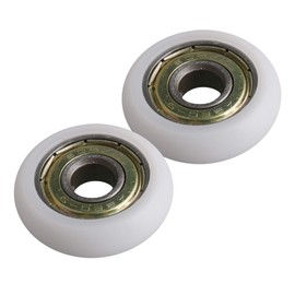 BQLZR 8x30x8.5mm White Plastic Bearing Steel Ball Bearing Guide Pulley Roller Round Wheel Load 87KG for Door Window Pack of 4