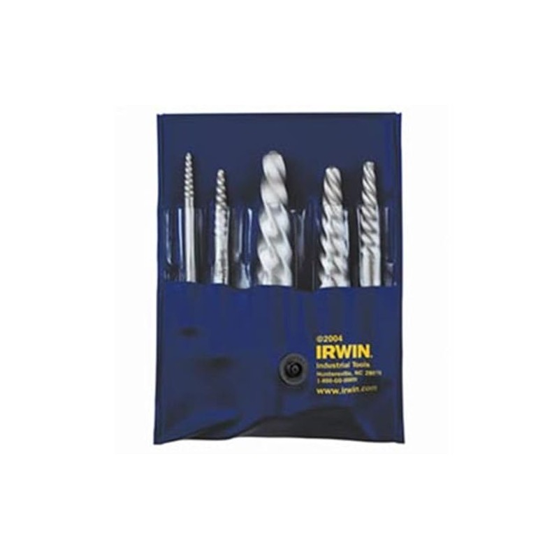 IRWIN Screw Extractor, Spiral Flute, 6-Piece (53545)