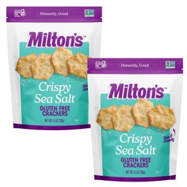 Milton’s Gluten Free Crackers, Crispy Sea Salt - Non-GMO Project Verified, Kosher, Certified Gluten Free Snack, 5 Grains In Every Bite - 20 Oz, Pack of 2