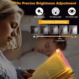 HIONXMGA Book Reading Light,Silent Touch Book Lamp for Reading in Bed,Rechargeab