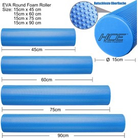 EVA Foam Roller for Physical Therapy & Exercise - Extra Firm High-Density Foam Roller for Deep Tissue Muscle Massage Foam Roller Exercise Pre & Post Workout, Sciatic Nerve Physio Massage Therapy Foam by HCE (60cm - 24inch)