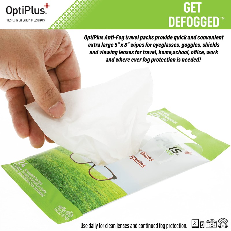 OptiPlus Anti Fog Lens Wipes l Pre-Moistened l Cleaning Wipes