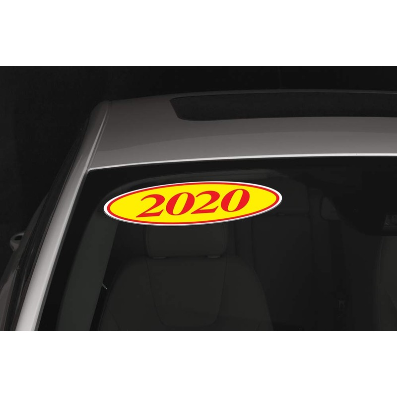 EZ-Line Oval Model Windshield Year Stickers for Car Windows Red