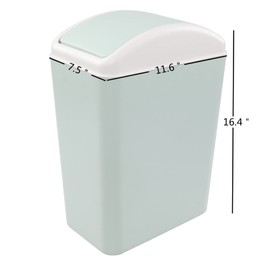 Afromy Tapa de 4.2 galón Swing tapa de basura, papelera de basura papelera de plástico con tapa, verde