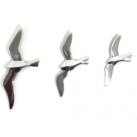 Metal Wall Art - Set Of 3 Flying Seagull Birds