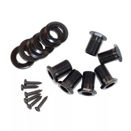 Grover Products NEW Grover 505BCL6 LEFTY Mini Roto-Grip Locking 6 In line PEARL Buttons - BLACK