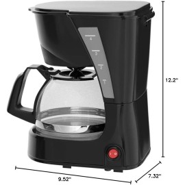 Gevi 4 Cups Small Coffee Maker, Compact Coffee Machine with Reusable Filter NEW