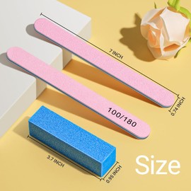 TsMADDTs Nail Buffers and Files, 6PCS Nail Buffer Blocks, 6PCS Nail Files 100/180 Grit, Professional Manicure Tools Kit, Nail Care Tools Kit for Women