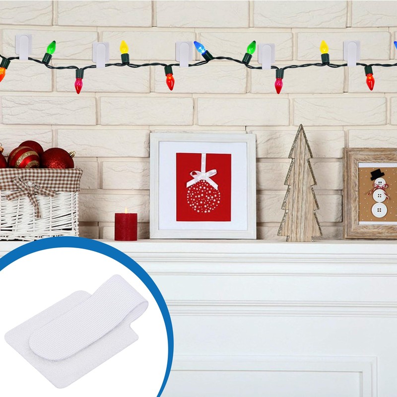 40 Pcs Adhesive Christmas String Lights Strap Holders, Outdoor Hanging