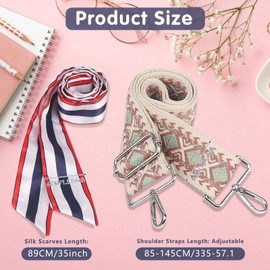 GOTRUST Bag Straps for Handbags Wide 5cm, Adjustable Shoulder Straps with Bag Handle Ribbon Scarf, Replacement Bag Strap Crossbody, Women Girls Cross Body Handbag Purse Strap Belt