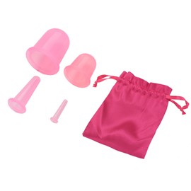 4pcs/set Silicone Vacuum Body Massage Helper Anti Cellulite Massager Cups Cupping (Pink)