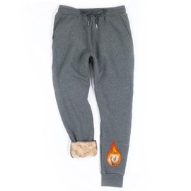 Inno Men's 30" 32" 34" 36" 38" Sherpa Fleece Lined Jogger Pants Warm Sweatpants Thermal Winter Athletic Lounge Short Tall, Tall 34", Light Grey, XXL