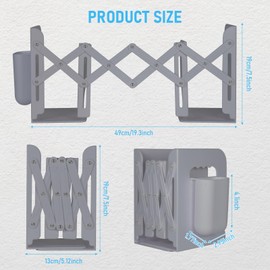 Elezeal Adjustable Bookends with Detachable Pen Container, Decorative Desktop Book Stand Non-Skid Heavy Duty Book Stopper For Bedroom, Kitchen, Living Room, Study and Other Storage Use