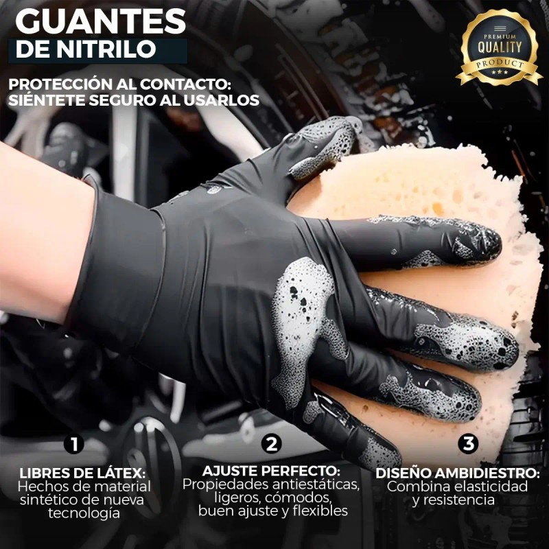 Guantes De Nitrilo Libre De Latex Sin Polvo Azul Negro