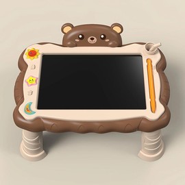 LCD Writing Desk, Reusable Electronic Drawing Board, Educational Learning Toy for Kids, Ideal for Valentine's Day Gift Tablets Yellow Screen - Color: BROWN  GTIN