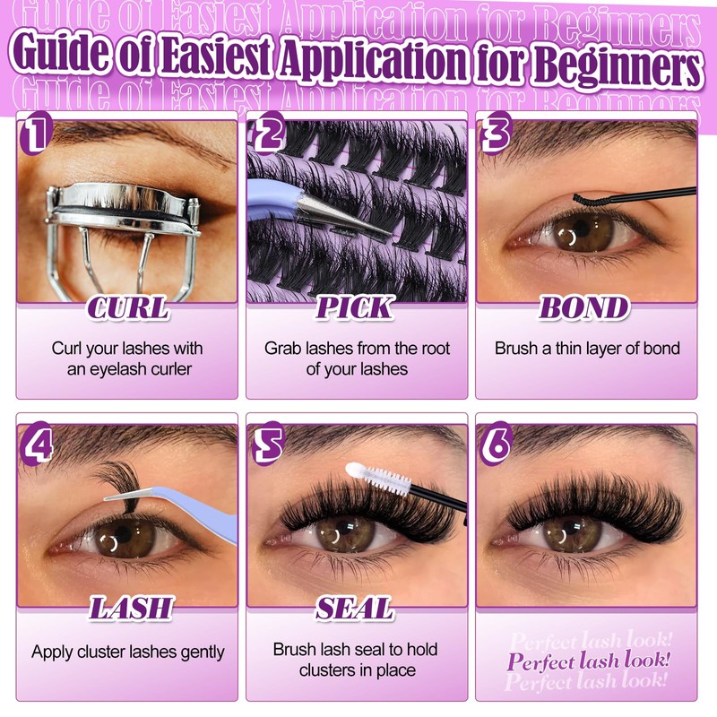 Yawamica Cluster Eyelash Extensions Fluffier Lash Clusters with Bottom Lashes