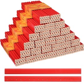 Lincia 300 Pcs Carpenter Pencils 7 Inch Octagonal Flat Carpenter Marking Pencils Hard Black Construction Pencils Contractor Pencils for Woodworking Marking and Concrete Marking (Red)