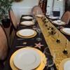 TCBESTO Gold Sequin Table Runner 12''x108'' 2 Pack Glitter Table