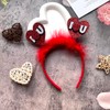 Valentine's Day Headband Red Heart Sequins Glitter Hair Band I