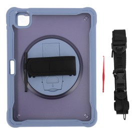 Tablet Case for IOS Tablet Pro 11 2018 2020 2021 2022 for IOS Tablet Air4 10.9 with Pen Holder Shoulder Strap Hand Strap Stand Purple Grey