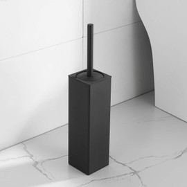 BGL Metal Toilet Brush Holder, Standing Black Toilet Brush, Square Shape