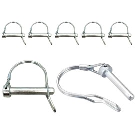 6MM*35MM Wire Lock Pin 5PCS,Heavy Duty D Shape Shaft Locking Pin Hitch Pin with Round Arch,Hitch Pin,Round Loop Wire Lock Trailers Pin for Farm Lawn Garden