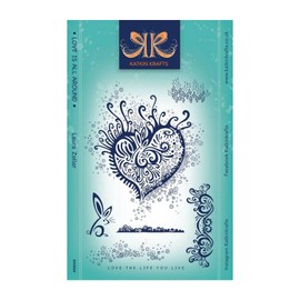 KatKin Krafts KK0064 Craft Stamp, Heart, Rabbit, Transparent, 6 x 8 Inches