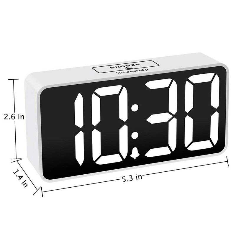 DreamSky Small Digital Alarm Clock for Bedroom, Large Big Numbers