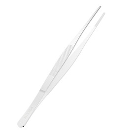 FOCMKEAS 6.3 Inch 304 Stainless Steel Tweezers, Straight Round Blunt Serrated Precision-Aligned Tip, 0.07 Inch Thickness 304 Stainless Steel, Multipurpose Daily Garden Home Lab Craft Repairing Tool