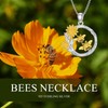 S925 Sterling Silver Bee Necklace for Women Cute Bee and