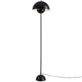 LUSTORM 1 Modern Black Tall Standing Floor Lamp, Mid Century Bud Bright Floor Lamps for Living Rooms & Bedrooms, Lighting Lamp Metal Floor Lights for Reading (Black)